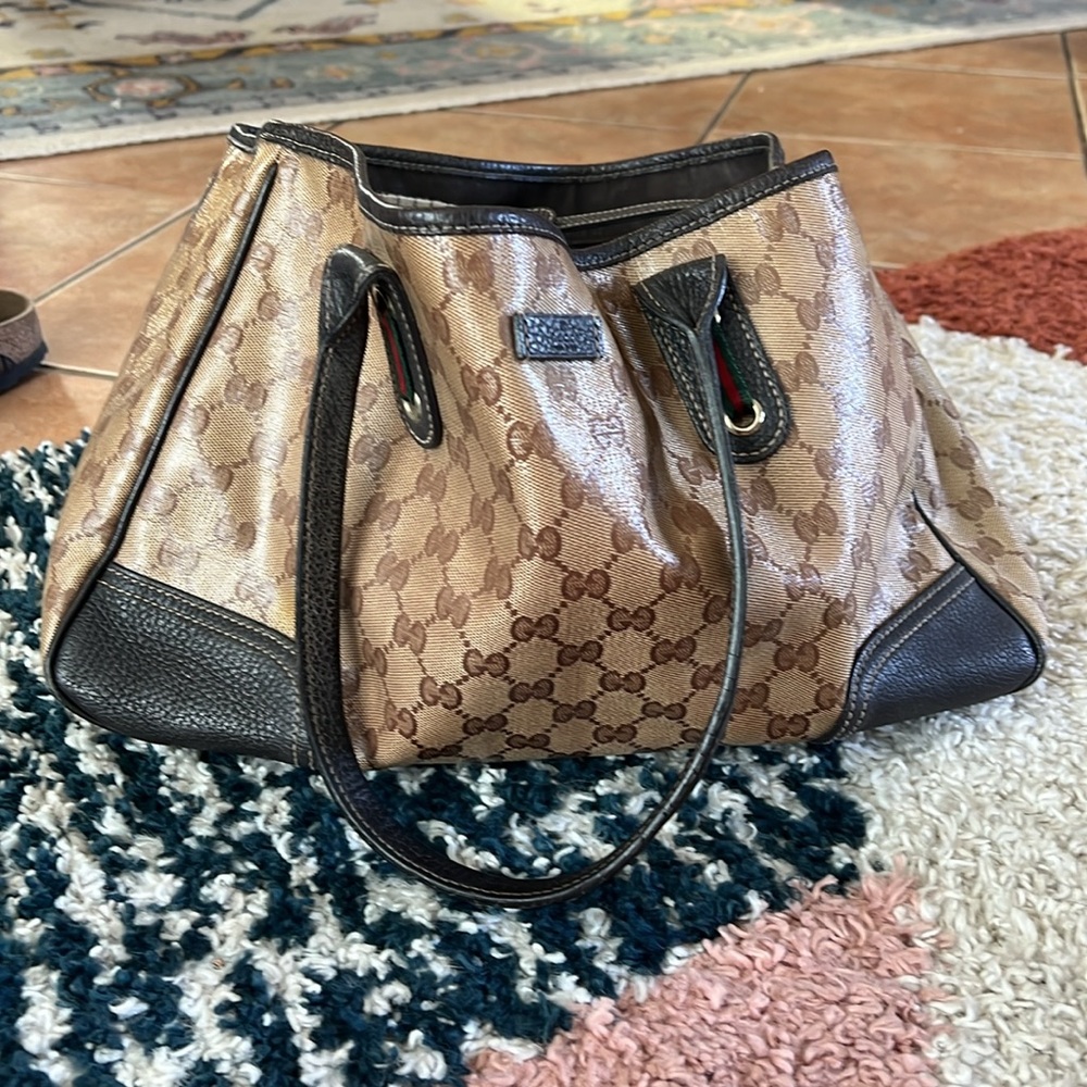 Gucci Coated Canvas Logo Bag